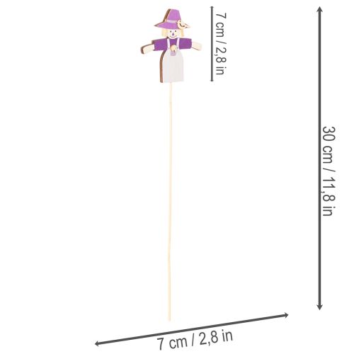 Dřevěné dekorace strašáka, různé barvy, 30 cm, 12 kusů | Floristik24.cz