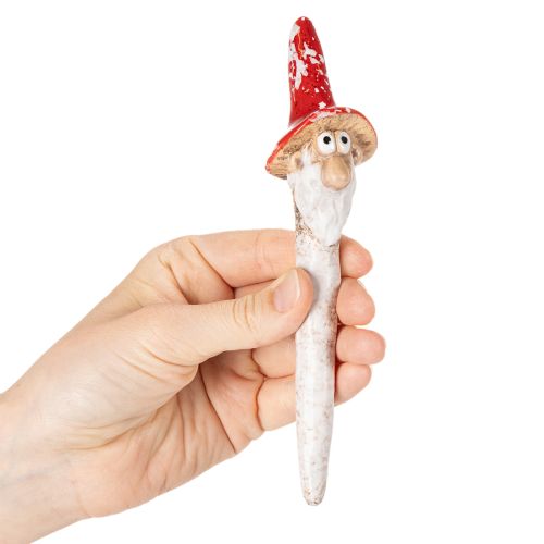 Figurka trpaslíka k nalepení, s dlouhým vousem a houbovým kloboukem, dekorace, 17 cm, 2 kusy | Floristik24.cz