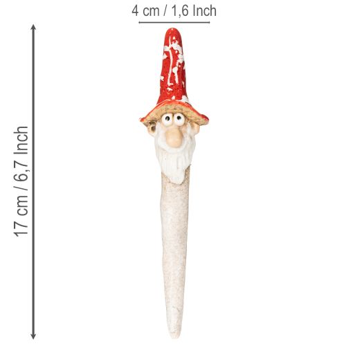 Figurka trpaslíka k nalepení, s dlouhým vousem a houbovým kloboukem, dekorace, 17 cm, 2 kusy | Floristik24.cz