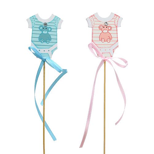 Floristik24 Porodní zátka 5,5cm L25,5cm modrá, růžová 24 ks