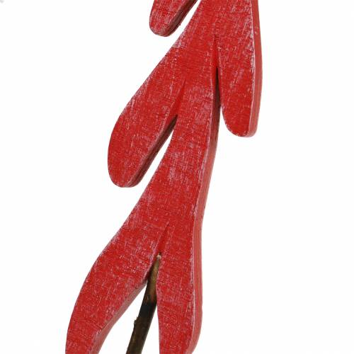 Floristik24 Ozdobné špunty jedlová červená / šedá / bílá H42cm 6ks