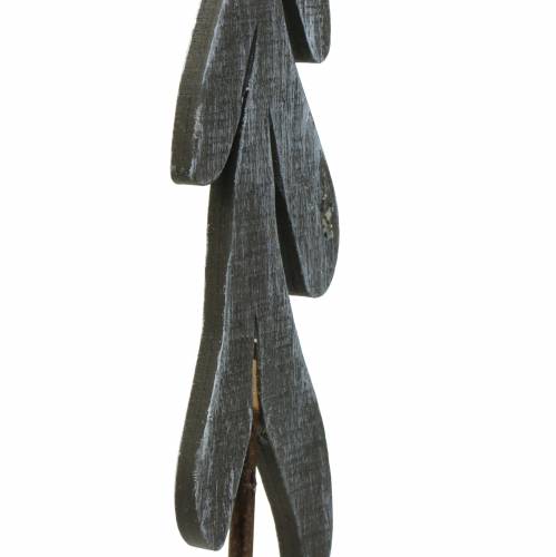 Floristik24 Ozdobné špunty jedlová zelená / šedá / bílá H42cm 8ks