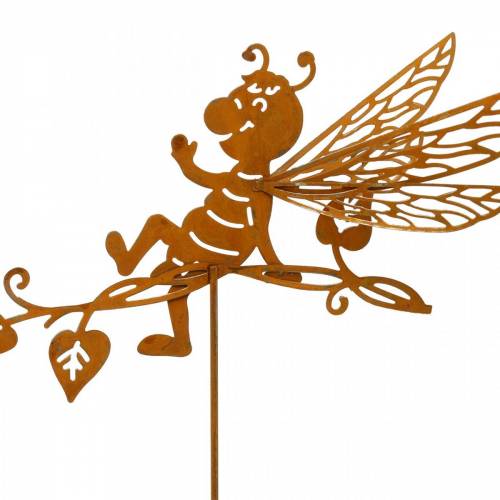 položky Zahradní hmoždinka rezavá včelka 34,5 × 14 cm kovová zahradní dekorace 4ks
