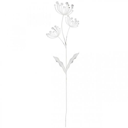 Floristik24 Jarní dekorace, deco plug květina shabby chic bílá, stříbrná D87cm Š18cm