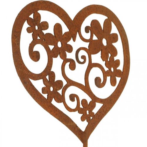 položky Květinová zátka srdce zahradní dekorace patina Valentýn 10×8,5cm