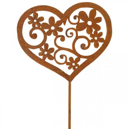 Floristik24 Květinová zátka srdce zahradní dekorace patina Valentýn 10×8,5cm