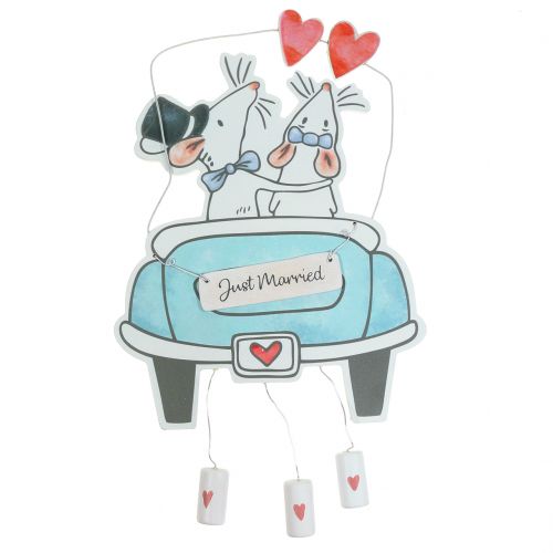 Floristik24 Věšák na dekorace "Just Married" 30cm x 17cm 2ks