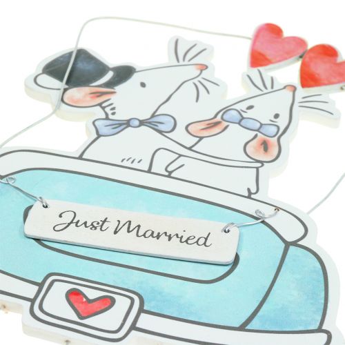 Floristik24 Věšák na dekorace "Just Married" 30cm x 17cm 2ks