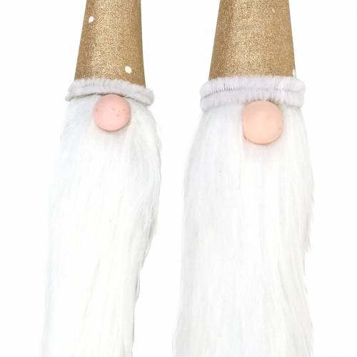 Floristik24 Sada dřevěných špuntů Gnome s plnovousem z přírodní větve Ø3 / 3,2 cm L44 / 59 cm 2ks