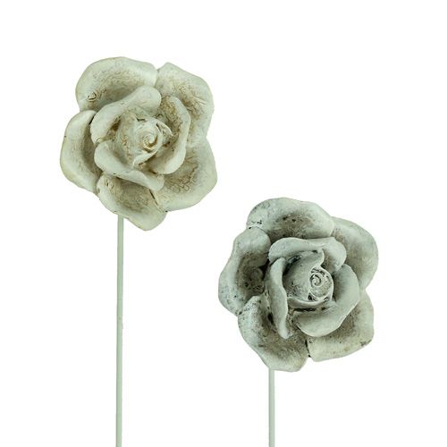 Floristik24 Zástrčné růže různé. Ø5,5cm L19cm 4 kusy