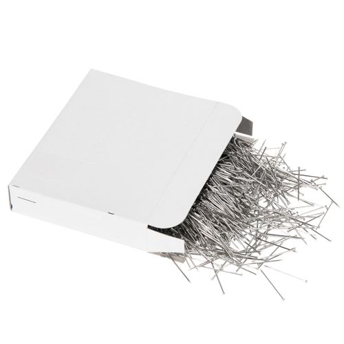 Floristik24 Postříbřené železné špendlíky, poniklované, 105/30 mm, 500 g