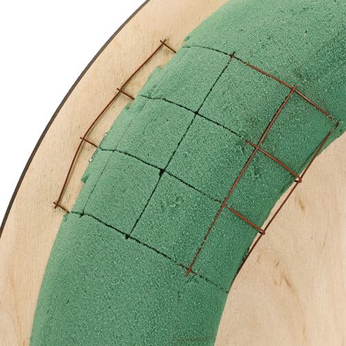 položky Květinový věnec z pěny, dřevěná deska, mokrá květinová pěna 38 cm, 2 kusy