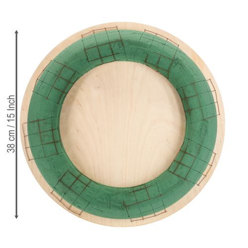 položky Květinový věnec z pěny, dřevěná deska, mokrá květinová pěna 38 cm, 2 kusy
