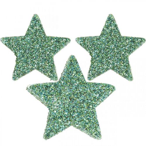 Floristik24 Bodová dekorace Vánoční hvězdy rozptylové hvězdy zelené Ø4/5cm 40ks