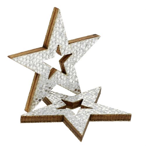 položky Dekorativní hvězda stříbrná na rozptyl 4cm 48ks
