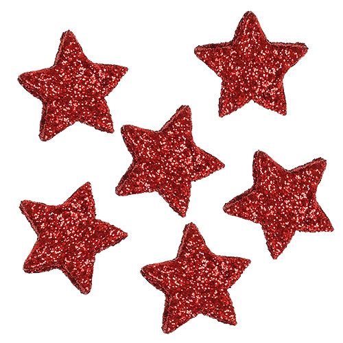 Hvězdicové třpytky 1,5cm na posypání červené 144ks