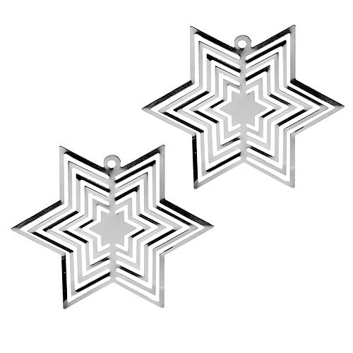 Floristik24 Hvězdicový kov stříbrný 6cm 24ks