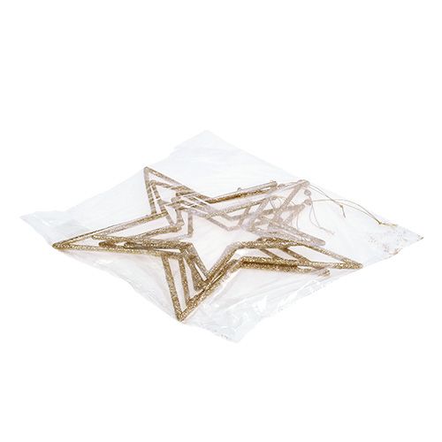 Floristik24 Hvězdicová sada na zavěšení zlatá, slída 17-32cm