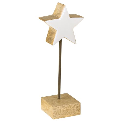 Dřevěná hvězda bílé dřevěné hvězdy na postavení V23cm 2 ks