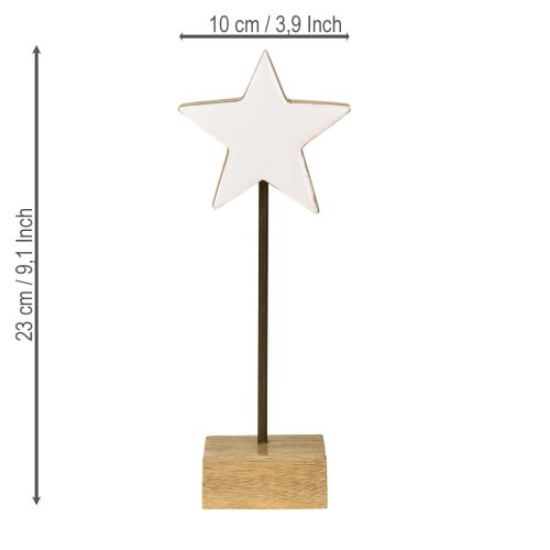 položky Dřevěná hvězda bílé dřevěné hvězdy na postavení V23cm 2 ks