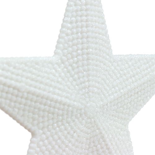 Floristik24 Hvězda na zavěšení bílá 11cm L19cm 6ks