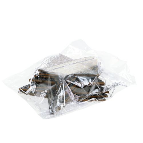 položky Vánoční hvězda s ornamenty stříbrná šedá sortiment 8cm - 12cm 9 ks