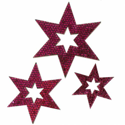 Sypaná dekorace hvězda fialová 3-5cm 48ks