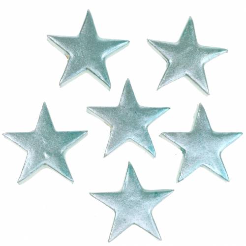 Floristik24 Deco stars ledově modré 4cm 12ks