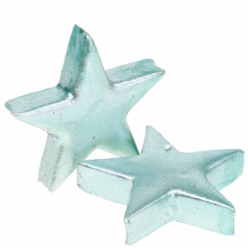 Floristik24 Deco stars ledově modré 4cm 12ks