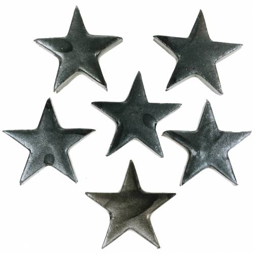 Floristik24 Deco stars šedá 4cm 12 ks
