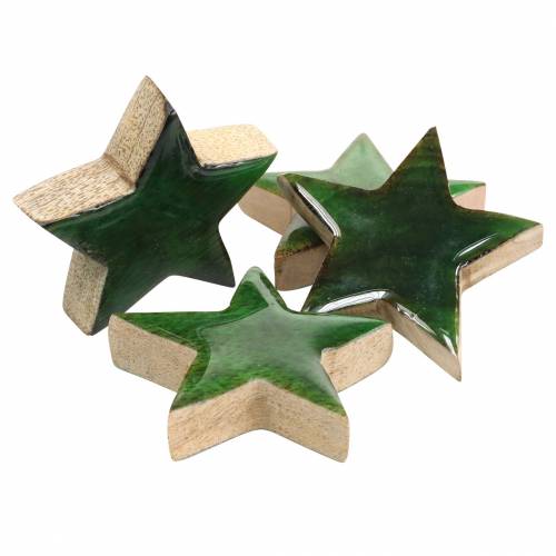 Floristik24 Vánoční hvězda mango zelená lakovaná 5cm 16p