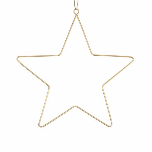 Dekorační hvězda na zavěšení zlatý kov Ø25cm 6ks