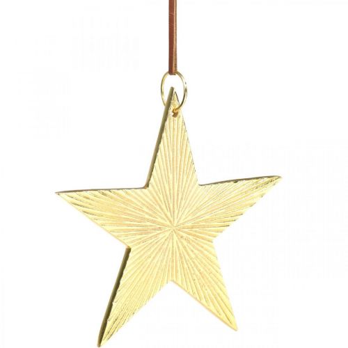 položky Zlatá hvězda, adventní dekorace, deko přívěsek na Vánoce 12×13cm 2ks