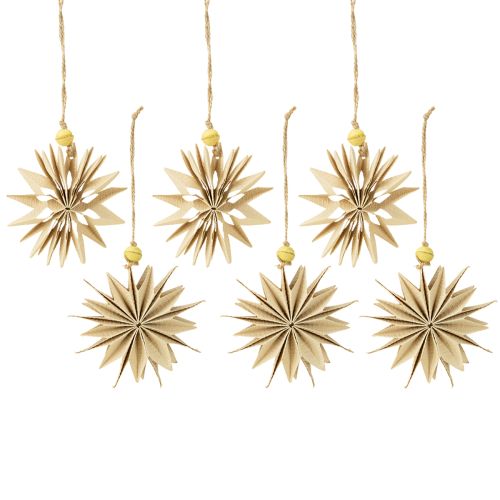 položky Papírové hvězdy, přírodní barvy, Ø10cm, 6 kusů