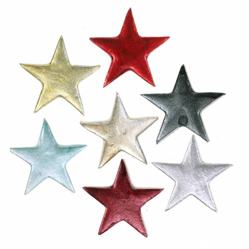 položky Deco hvězdičky různé barvy matné 4cm 12ks