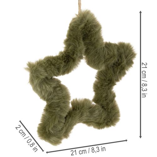 Přívěsky z umělé kožešiny ve tvaru hvězdy, plyšové, do oken a dveří, 21 cm, 4 kusy | Floristik24.cz