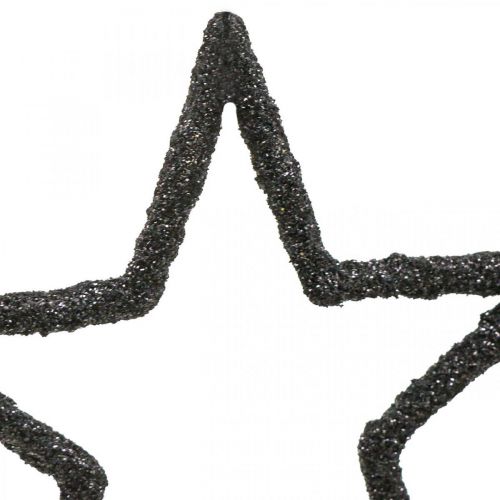 položky Bodová dekorace Vánoční hvězdy černé třpytky Ø4cm 120ks