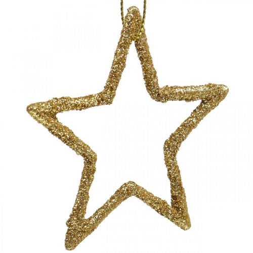 položky Vánoční dekorace přívěsek hvězda zlatý třpyt 7,5cm 40p