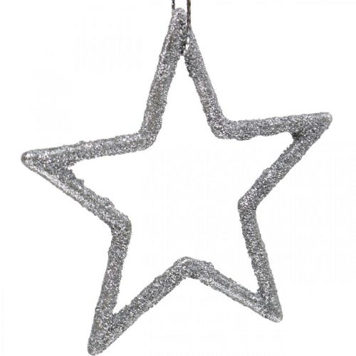 položky Vánoční dekorace přívěsek hvězda stříbrný třpyt 7,5cm 40p