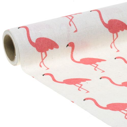 položky Dekorační látka plameňák bílo-růžová 30cm x 3m