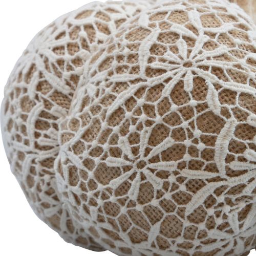 položky Látková dýňová dekorace jutová krajka bílá/béžová vintage dekorace Ø18cm