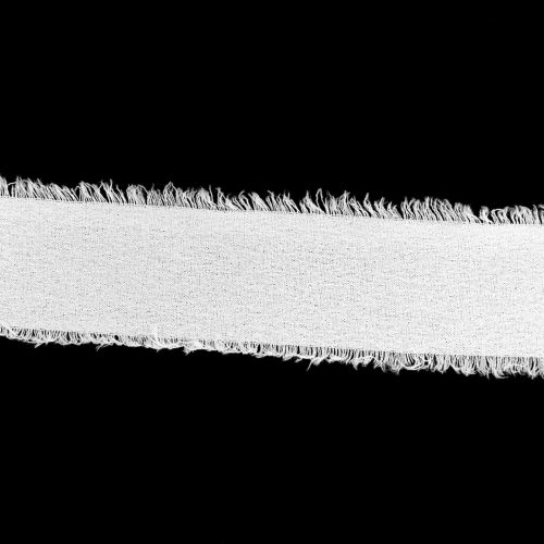 položky Šifonová stuha bílá látková stuha s třásněmi 40mm 15m