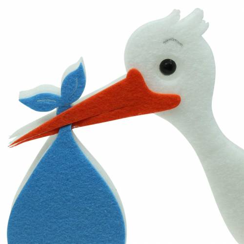 Floristik24 Ozdobný čáp k zavěšení modrý 45,5cm x 39cm x 2cm