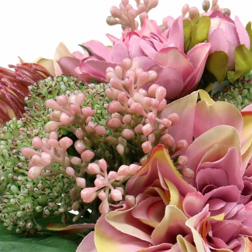 Floristik24 Kytice z jiřiny a protea, hedvábné květy, letní dekorace L25cm
