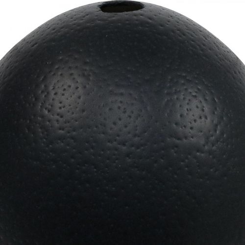 Dekorace z pštrosích vajec vyfouknutá Velikonoční dekorace černá Ø12cm V14cm | Floristik24.cz