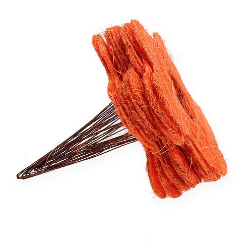 Floristik24 Sisalová květinová manžeta oranžová Ø20cm 10ks