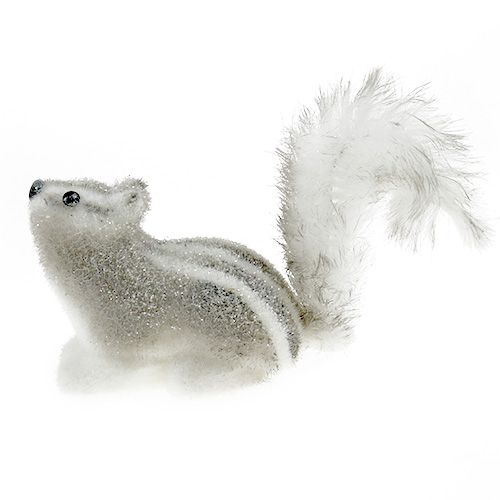 Floristik24 Chipmunk 21x14cm šedo-bílý se slídou