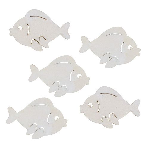 Floristik24 Scatter ryba bílá 4cm 48 ks