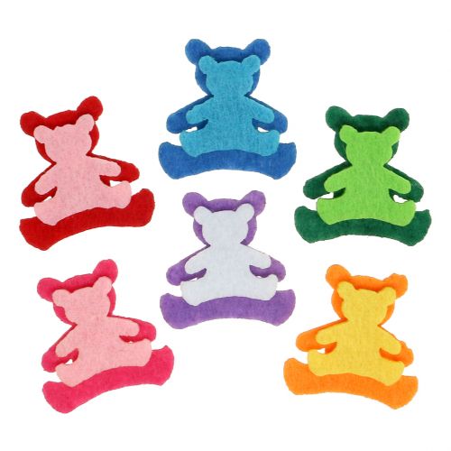 položky Bodový dekorační medvídek z plsti různých barev 3,5cm x 3,5cm 100 ks