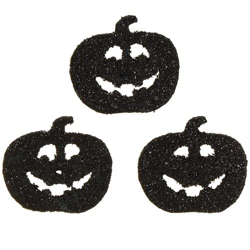 položky Bodová dekorace Halloweenská dekorace dýně 4cm černá, třpytky 72 ks